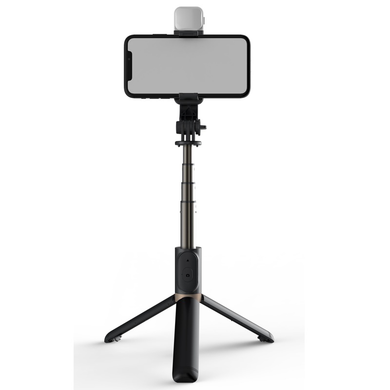 Elight Q03s 2в1 Сэлфи стик & Video WEB звонка Трипод штатив 76cm с LED & Пультом Черный
