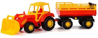 Rotaļu traktors Wader Tractor With Trailer 35363, sarkana/dzeltena