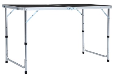 Kempinga galds VLX Foldable Camping Table, pelēka, 120 x 60 x 55 - 70 cm