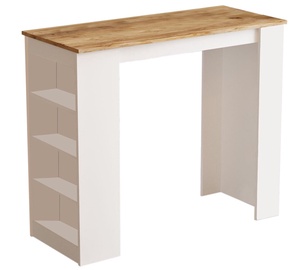 Барный стол Kalune Design ST1 AW, белый/сосновый, 120 см x 51.6 см x 101.8 см