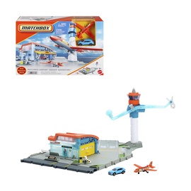 Набор транспортных игрушек, комплект аэропорта Mattel Matchbox Airport Takeoff Adventure JBW37, многоцветный