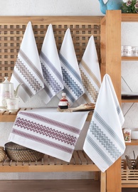 Dvieļu komplekts vannas istaba Foutastic Efesto Wash Towel Set 321SHS1191, zila/brūna/balta/dzeltena/pelēka/violeta, 60 x 40 cm, 6 gab.