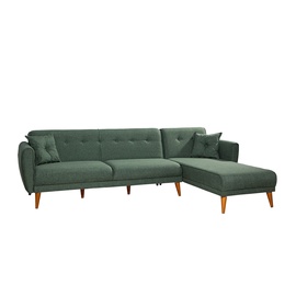 Stūra dīvāns Artie Aria, zaļa, 190 x 270 x 85 cm
