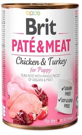 Mitrā barība (konservi) suņiem Brit Paté & Meat DLZRITKMP0055, vistas gaļa/tītara gaļa, 0.8 kg