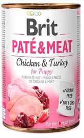 Влажный корм для собак Brit Paté & Meat DLZRITKMP0055, курица/индюшатина, 0.8 кг