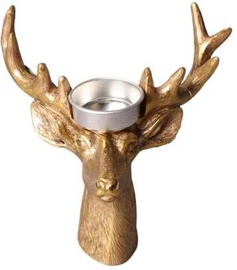 Подсвечник Mondex Santa Lila Deer Head HTOP2892, полирезин, 14 см, золотой
