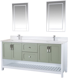 Комплект мебели для ванной Kalune Design Yampa 72, зеленый, 54 x 180 см x 86 см