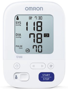 Augšdelma asinsspiediena mērītājs Omron M3 Comfort + Adapter, balta