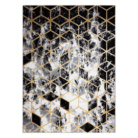 Paklājs Hakano Mosse Hexagon, zelta/melna/pelēka, 250 cm x 60 cm