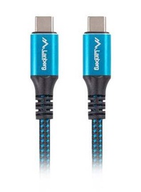 Кабель Lanberg, 2 x USB Type C, 1.2 м, синий, 100 Вт