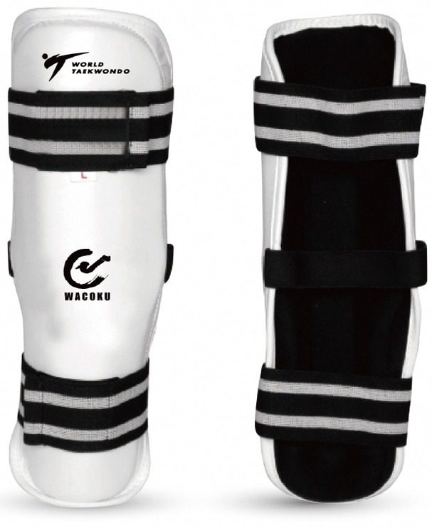 Щитки для ног Wacoku Taekwondo, белый/черный, S