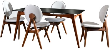 Ēdamistabas komplekts Kalune Design Touch, krēmkrāsas/valrieksts