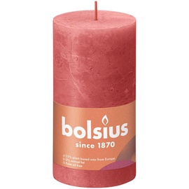Svece, cilindriskas Bolsius Rustic Shine Blossom pink, 60 h, 130 mm