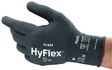 Darba cimdi pirkstaiņi Ansell HyFlex 11-541, nerūsējošais tērauds/neilons/nitrils, pelēka, 7