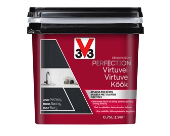 Краска-эмаль V33 Renovation Perfection Kitchen, атлас, 0.75 l, черный
