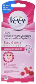 Depilācijas joslas Veet Facial Easy Gelwax, 20 gab.