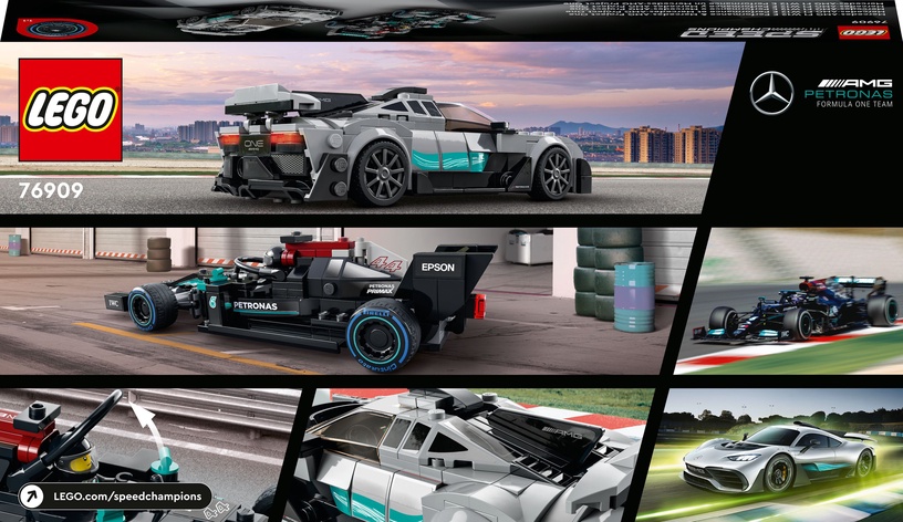 Konstruktors LEGO Speed Champions Mercedes-AMG F1 W12 E Performance un Mercedes-AMG Project One 76909