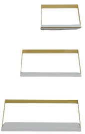 Настенная полка Kalune Design Düsseldorf L2061 285LCV1281, золотой/белый, 25 см x 80 см x 30 см