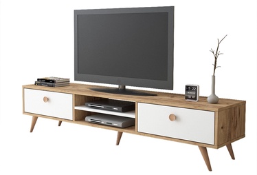 ТВ стол Kalune Design VL5 211, белый/сосновый, 1748 мм x 400 мм x 388 мм