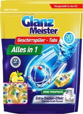 Trauku mazgājamās mašīnas kapsulas Glanz Meister, 90 gab.