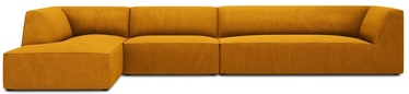 Stūra dīvāns Micadoni Home Ruby 5 Seats, zelta, kreisais, 366 x 180 cm x 69 cm