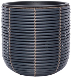 Puķu pods Home4you Wicker 38088, plastmasa/metāls, Ø 270 mm, melna