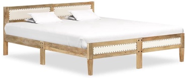 Кровать VLX Solid Mango Wood 288426, коричневый, 205x145 см