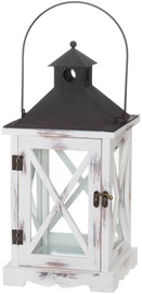 Latern 4Living Victor 607903, klaas/puit/metall, 37.5 cm, valge