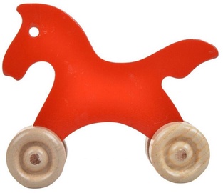 Игрушка-каталка Wood&Joy Mini Animals Horse 109TRS1136, 10 см, красный