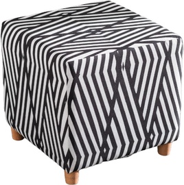 Пуф Hanah Home Daisy, белый/черный, 40 см x 40 см x 45 см