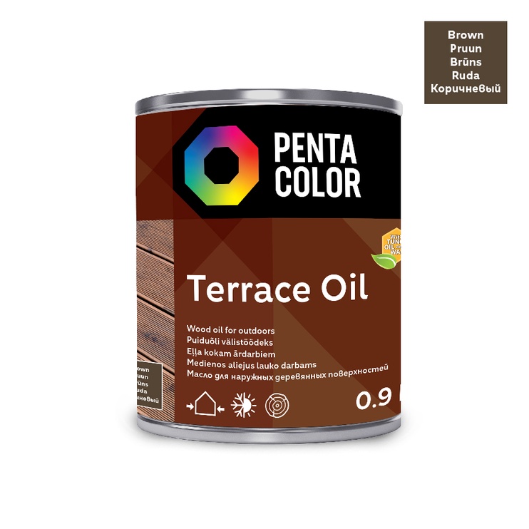 Масло для террас Pentacolor Terrace Oil, коричневый, 0.9 l