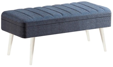 Batų suoliukas Kalune Design Vina 1048-2, baltas/tamsiai mėlyna, 110 cm x 40 cm x 50 cm