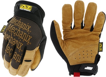 Töökindad sõrmikud Mechanix Wear Leather Original LMG-75-012, naturaalne nahk/termoplastiline kumm (tpr), pruun/must, XXL, 2 tk