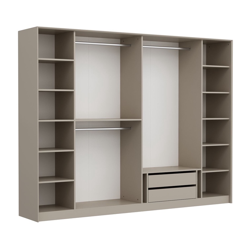 Riidekapp Kalune Design Luxe 7937, kuldne/valge/tumehall, 52 cm x 270 cm x 210 cm