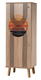 Batų spintelė Kalune Design Vegas S 926, ruda/juoda, 38 cm x 50 cm x 135 cm