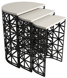 Журнальные столики Kalune Design, черный/кремовый, 33 см x 46 см x 62 см