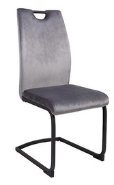 Söögitoa tool ArtLife Eriz Velvet MT_ACT/KRZ_ERIZ-DUBLIN_DARK_GREY_40, must/tumehall, 58 cm x 43 cm x 100 cm
