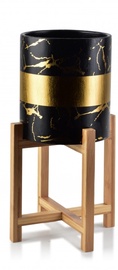 Цветочный горшок Mondex Ava HTYE3906, керамика/металл, Ø 18 см, золотой/черный