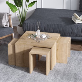 Журнальный столик Kalune Design Ortanca, дубовый, 60 см x 37 см x 60 см