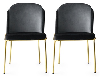 Стул для столовой Kalune Design Dore 101 974NMB1169, золотой/черный/серый, 55 см x 54 см x 86 см, 2 шт.