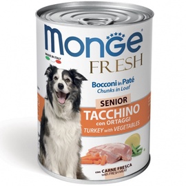Влажный корм для собак Monge Fresh Senior, индюшатина/овощи, 0.4 кг