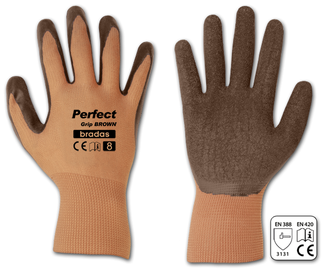 Рабочие перчатки перчатки Bradas Perfect Grip, полиэстер/латекс, коричневый, 10, 6 шт.