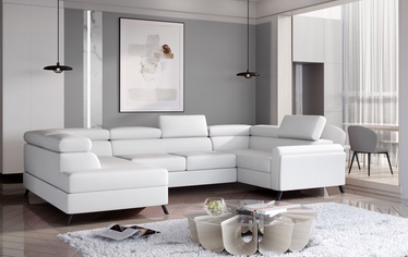 Stūra dīvāns Escada Soft 17, balta, kreisais, 200 x 330 x 98 cm