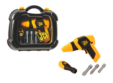 Bērnu darbarīku komplekts JCB Tool Case & Bo Drill 1415693, dzeltena