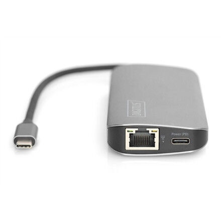 Dokstacija Digitus DA-7088, SD Card Reader / RJ-45 / 2 x HDMI / 2 x USB 3.0 (bojāts iepakojums)