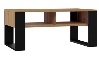 Журнальный столик Top E Shop Modern 2P, черный/дубовый, 90 см x 58 см x 50 см