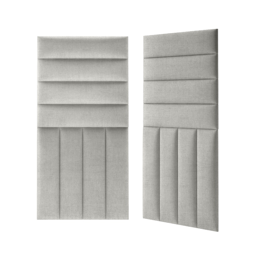 Dekoratiivne tekstiilist seinapaneel Mollis Basic Light Grey, 60 cm x 15 cm x 3.7 cm