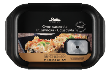 Küpsetusplaat Maku Oven Casserole, must, 34 cm x 25 cm, 4.7 l