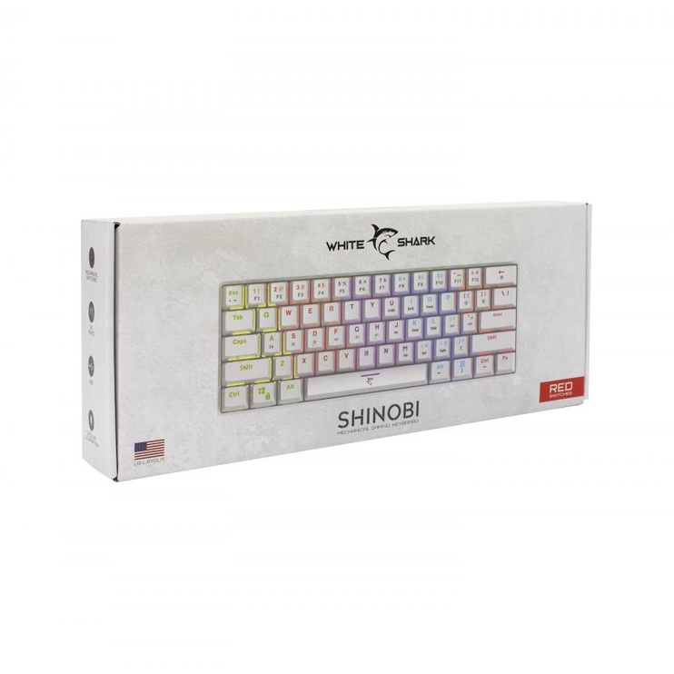Клавиатура White Shark Shinobi Outemu Red EN, белый