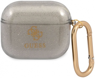 Ausinių dėklas Guess Glitter Case, juoda